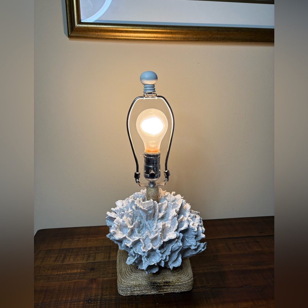 Two’s Company Faux  Coral Table Lamp- White
